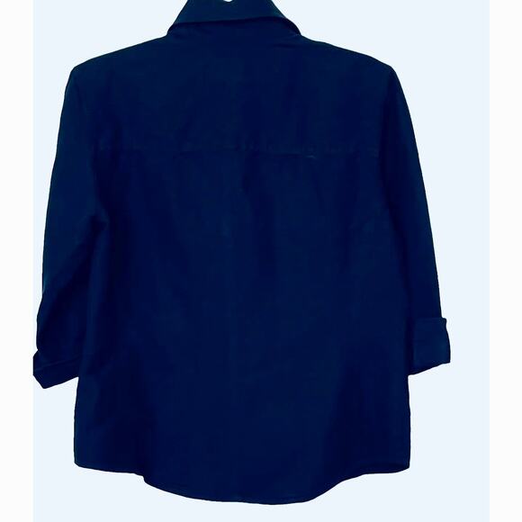 EMMA JAMES BLAZER JACKET, WOMENS, 8, NAVY BLUE, FRONT BUTTON, 3/4 CUFFED SLEEVES - Picture 7 of 12